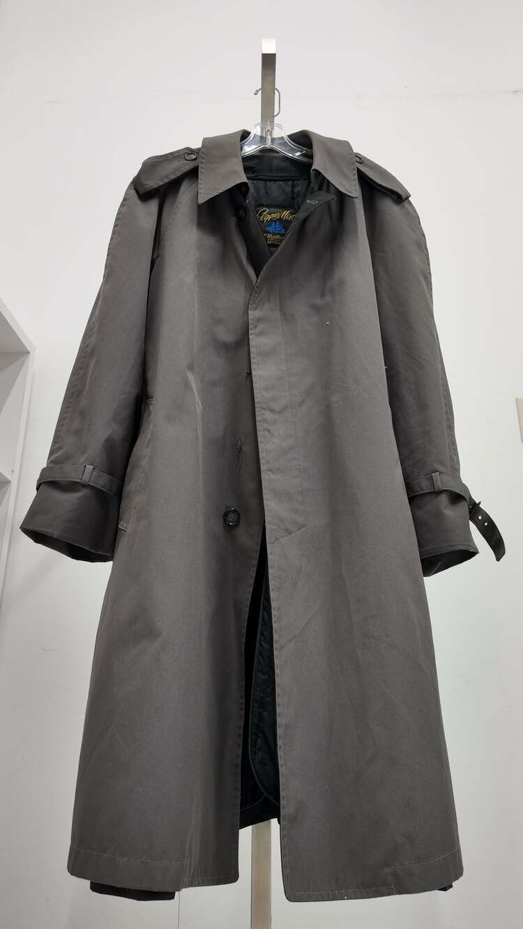 Vintage Clipper Mist by Londontown All-Weather Trench Coat - Charcoal Grey